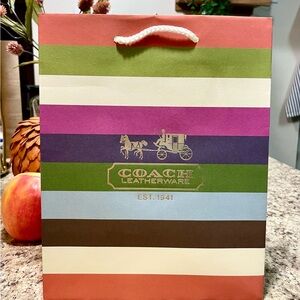 Coach Multicolor Striped Gift Bag